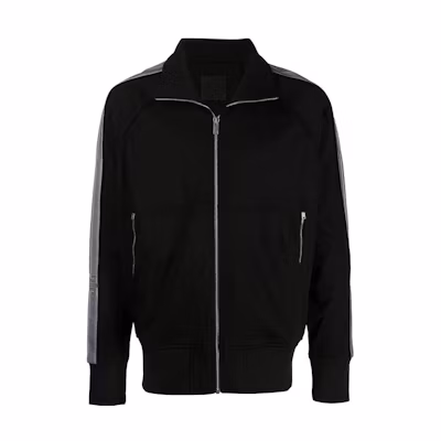Givenchy FW22 Logo Tape Zip-Up Jacket Black Long-Sleeve BMJ0DC30Q6001-BLACK