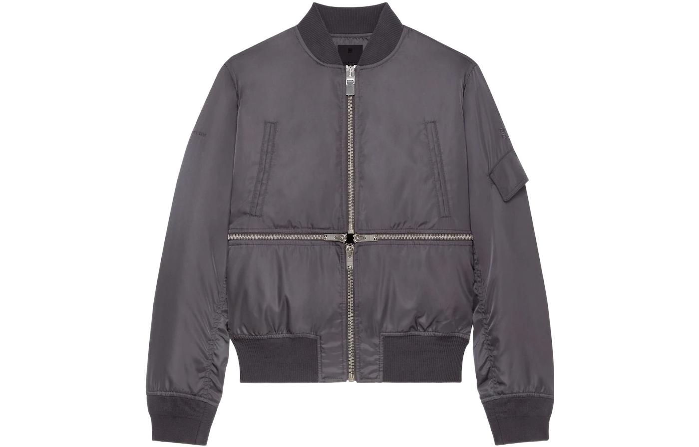 Givenchy FW22 Nylon Aviator Jacket Men’s Purple Gray BM00XB144C-026