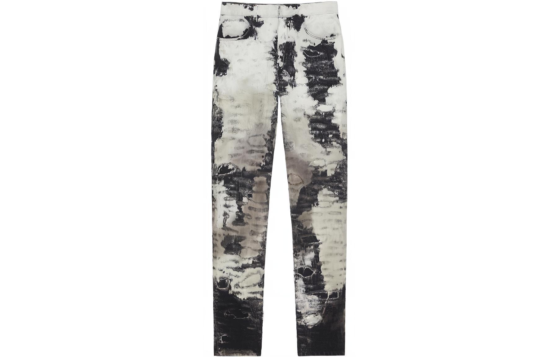 Givenchy FW22 Painted Distressed Slim Fit Black Jeans for Men BM50ST5Y33-116