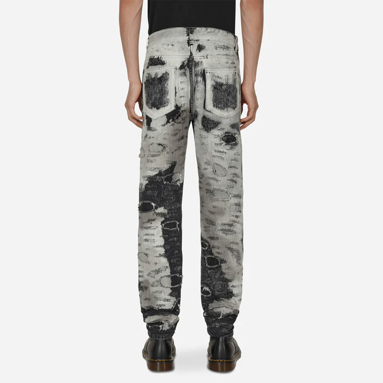 Purchase 지방시 FW22 페인트 디스트레스드 슬림 핏 블랙 진 남성용 BM50ST5Y33-116