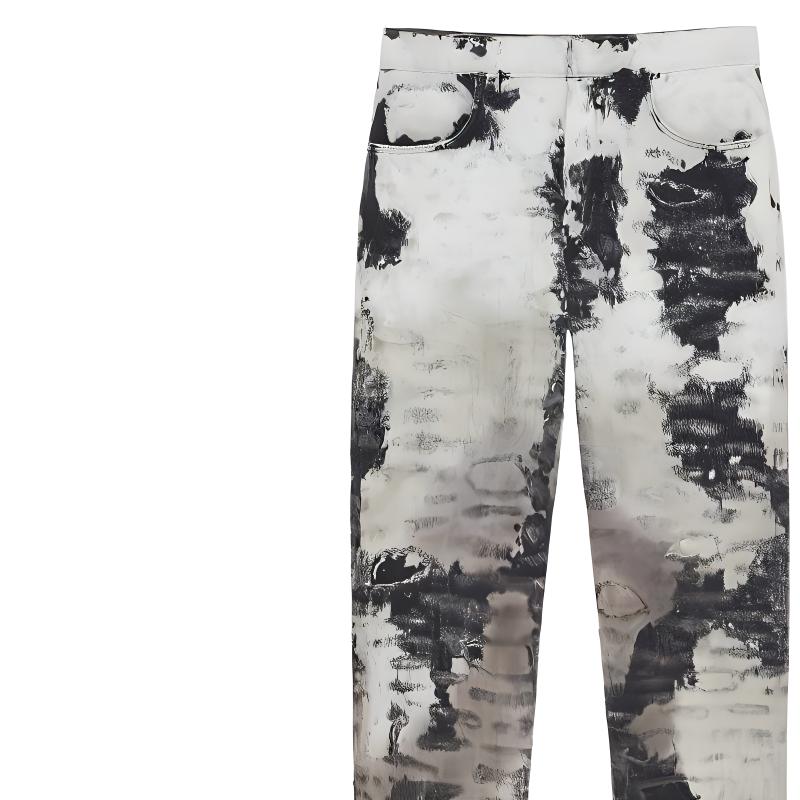 Sizing 지방시 FW22 페인트 디스트레스드 슬림 핏 블랙 진 남성용 BM50ST5Y33-116