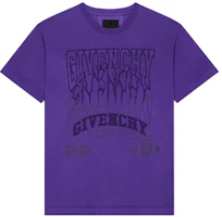 Order Givenchy FW22 Purple Letter Graphic Crewneck Short Sleeve Tee . BM716N3Y7T-500
