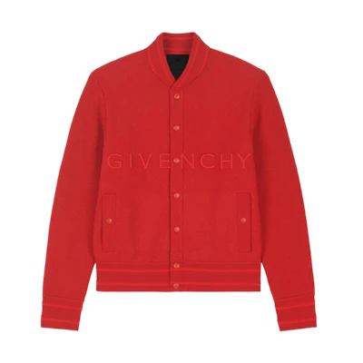 GIVENCHY FW22 Red Single-Breasted Letter Print Long Sleeve Jacket BM00R64Y82-600