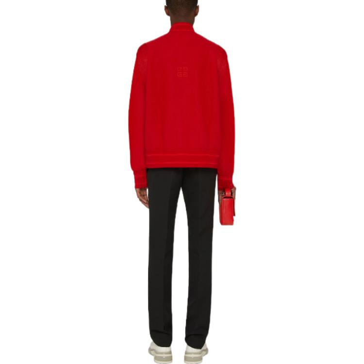 Shop ジバンシィ FW22 レッド シングルブレスト レタープリント 長袖ジャケット BM00R64Y82-600