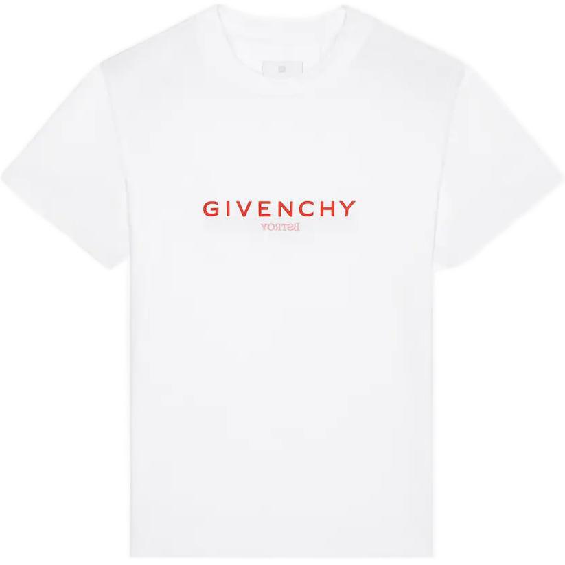 Buy GIVENCHY FW22 Slim Fit White T-Shirt with Letter Print Design for Men. BM716G3Y99-100