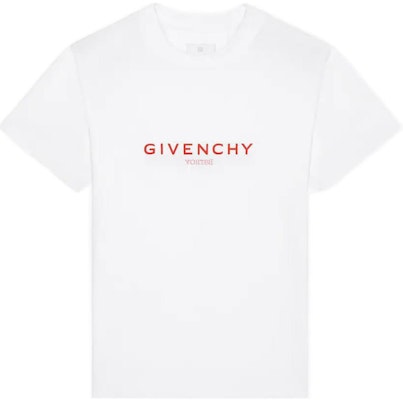 GIVENCHY FW22 Slim Fit White T-Shirt with Letter Print Design for Men. BM716G3Y99-100 Buy GIVENCHY FW22 Slim Fit White T-Shirt with Letter Print Design for Men. BM716G3Y99-100