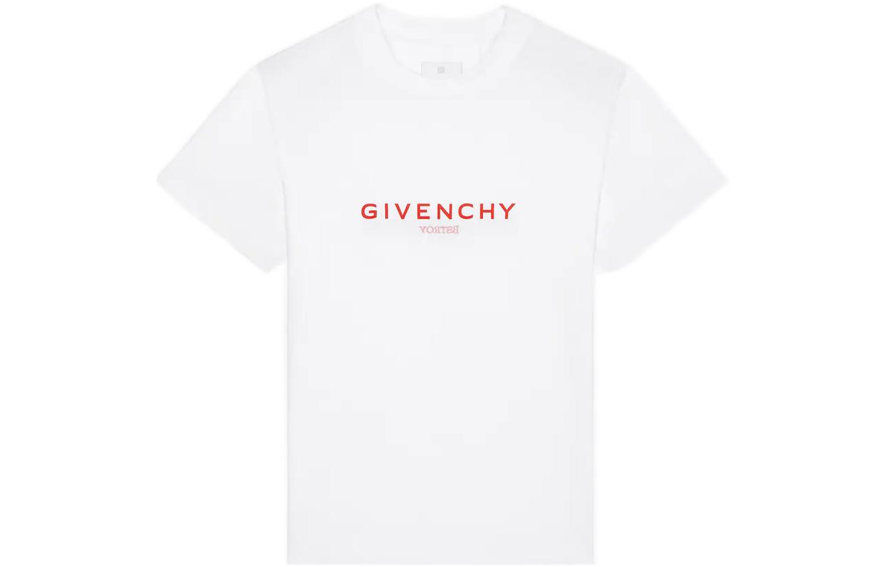 Order GIVENCHY FW22 Slim Fit White T-Shirt with Letter Print Design for Men. BM716G3Y99-100