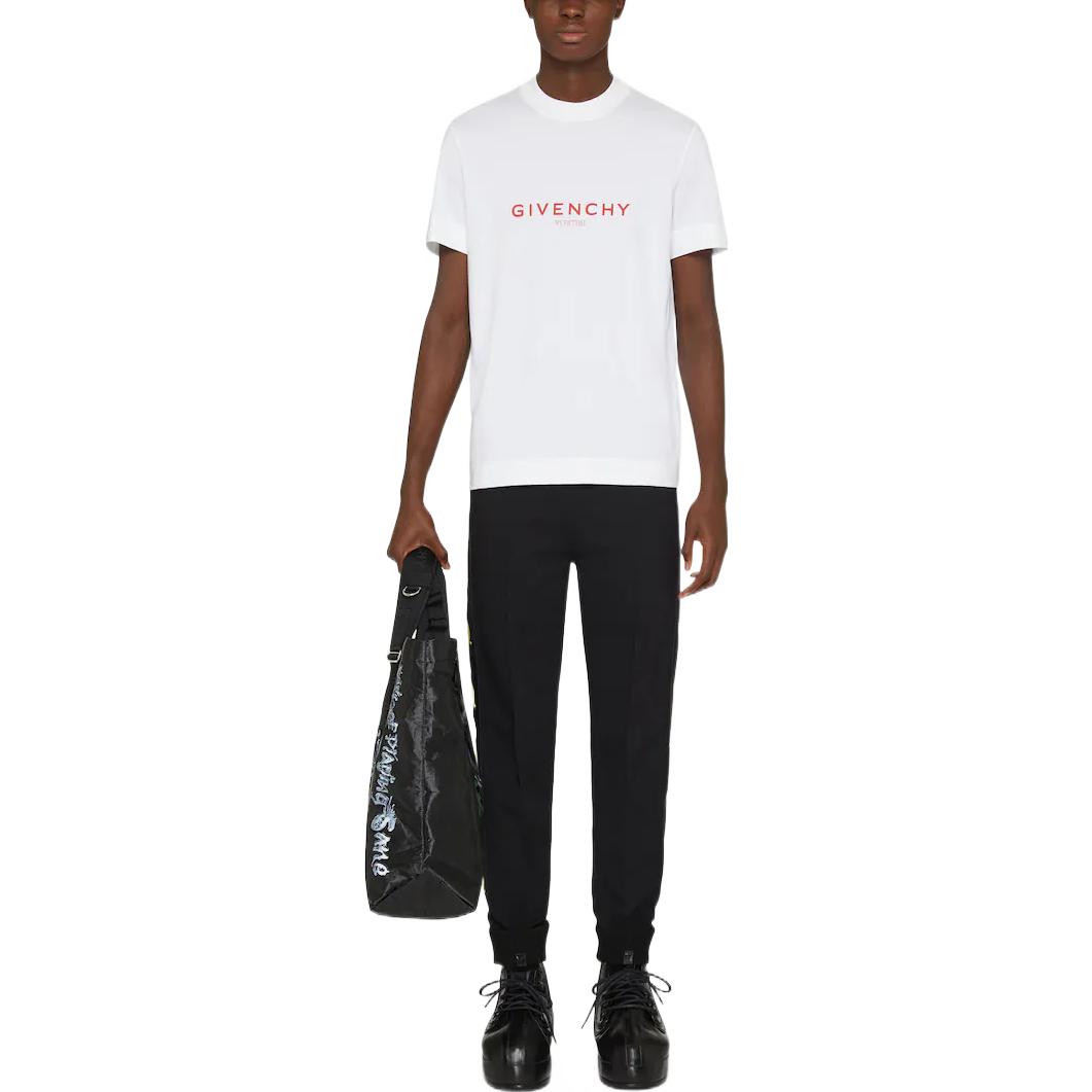 Lookbook GIVENCHY FW22 Slim Fit White T-Shirt with Letter Print Design for Men. BM716G3Y99-100