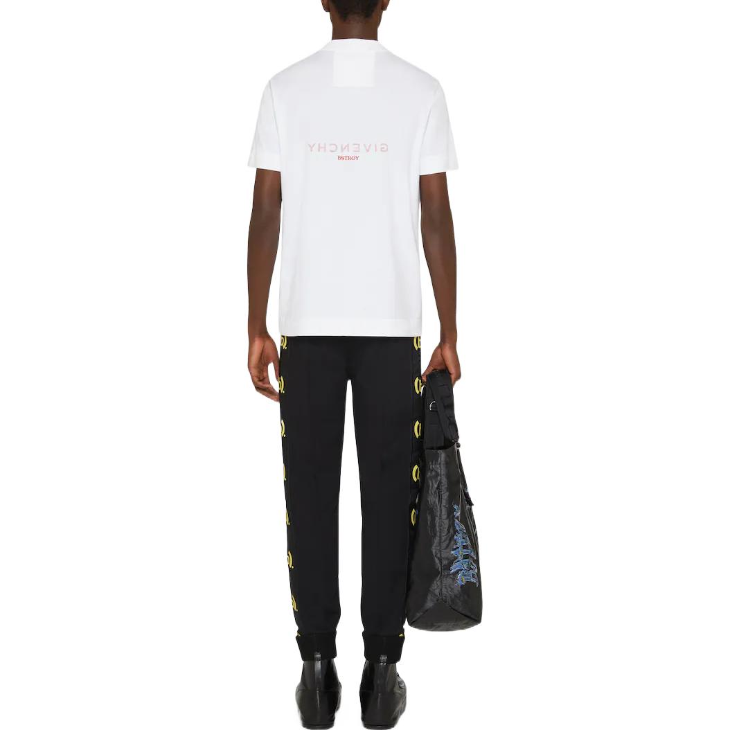 Shop GIVENCHY FW22 Slim Fit White T-Shirt with Letter Print Design for Men. BM716G3Y99-100