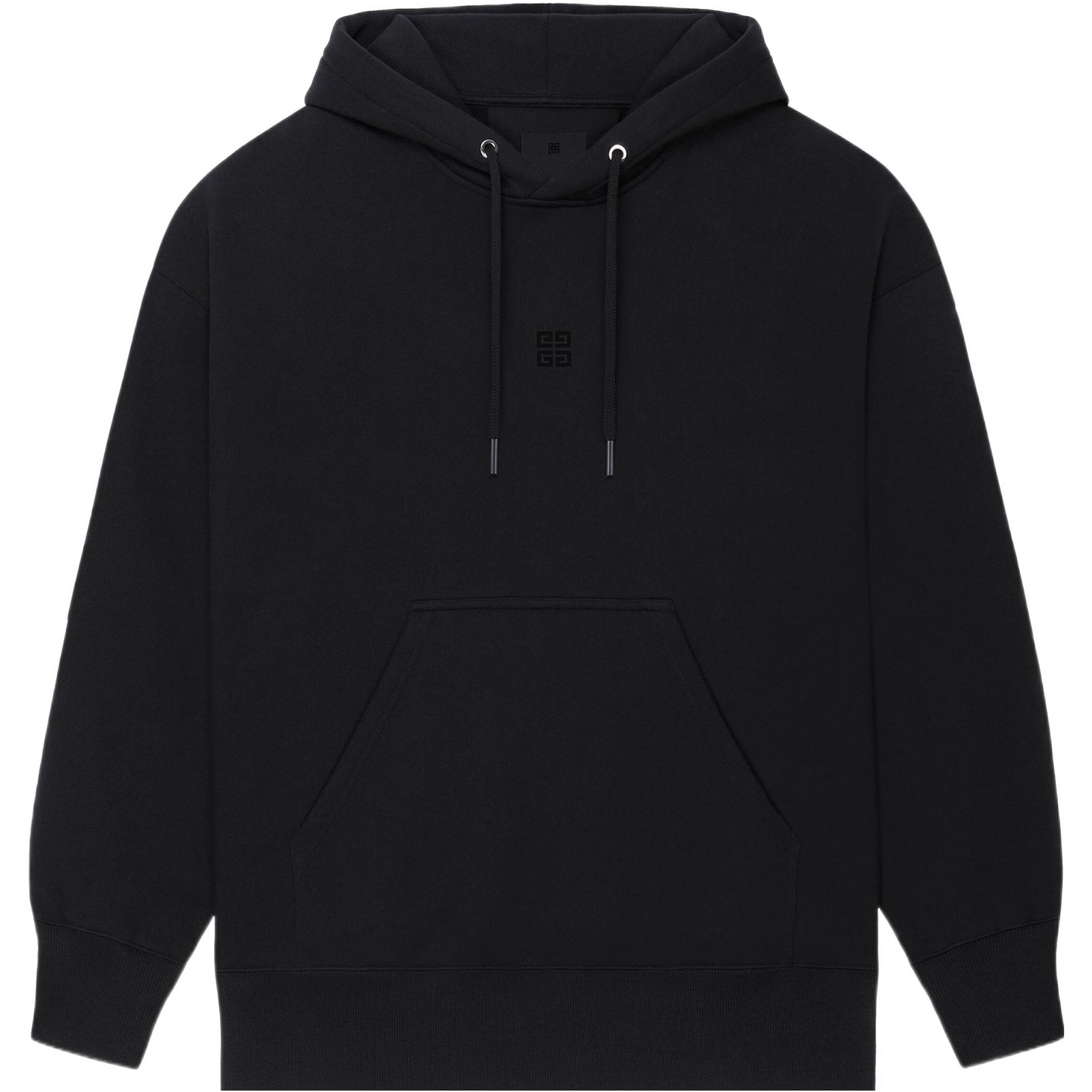Givenchy FW22 Solid Color Big Pocket Drawstring Hoodie Black () BMJ0HC3Y8P-001