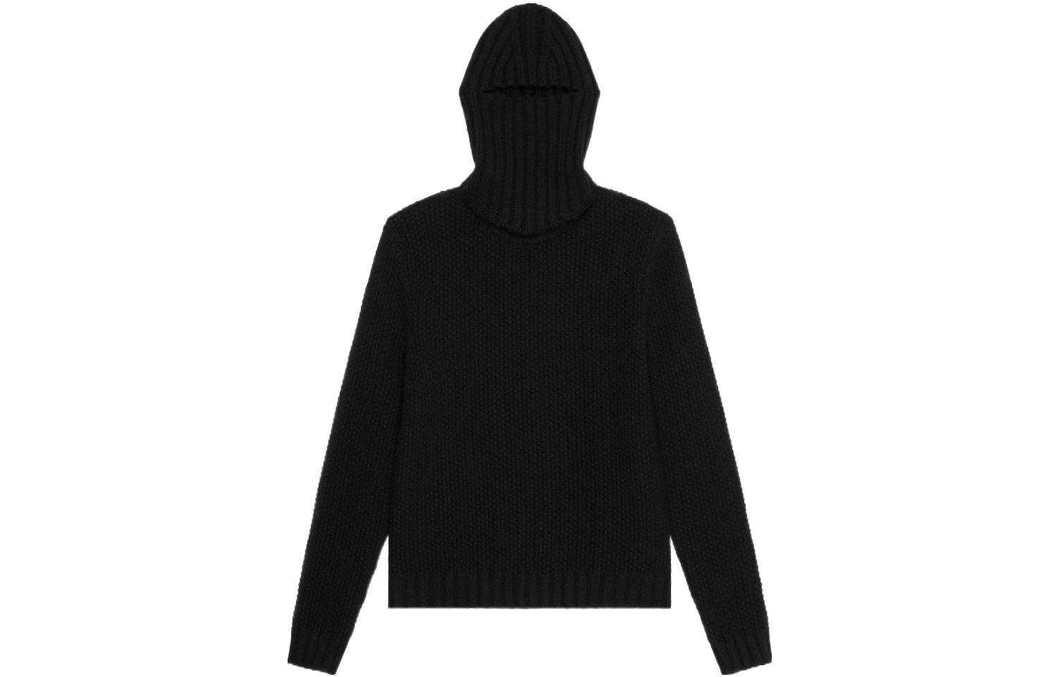 Order Givenchy FW22 Hoodie Rajut Solid Warna Hitam Pria. BM90JP4YB4-001