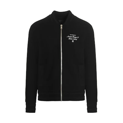 Givenchy FW22 Solid Color Logo Embroidered Zip Jacket Black BM00WP4YAD-001