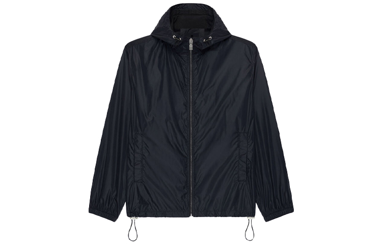 Givenchy FW22 Solid Color Zip-Up Hoodie Jacket - Black BM00V5G0XB-001