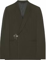 Givenchy FW22 Solid Metal U-Lock Blazer Military Green. BM30B214DL-309 Givenchy FW22 Solid Metal U-Lock Blazer Military Green. BM30B214DL-309