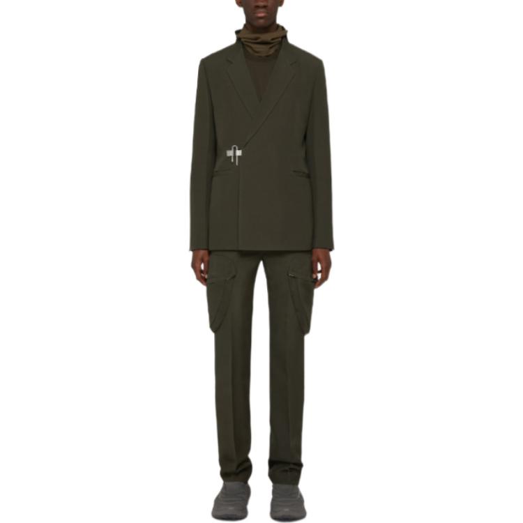 Lookbook 纪梵希2022秋冬军绿色金属U型锁西装外套 BM30B214DL-309