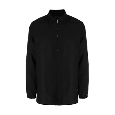 Givenchy FW22 Solid Zip-Up Shirt Jacket Long Sleeve Black BM60SN13SQ-001