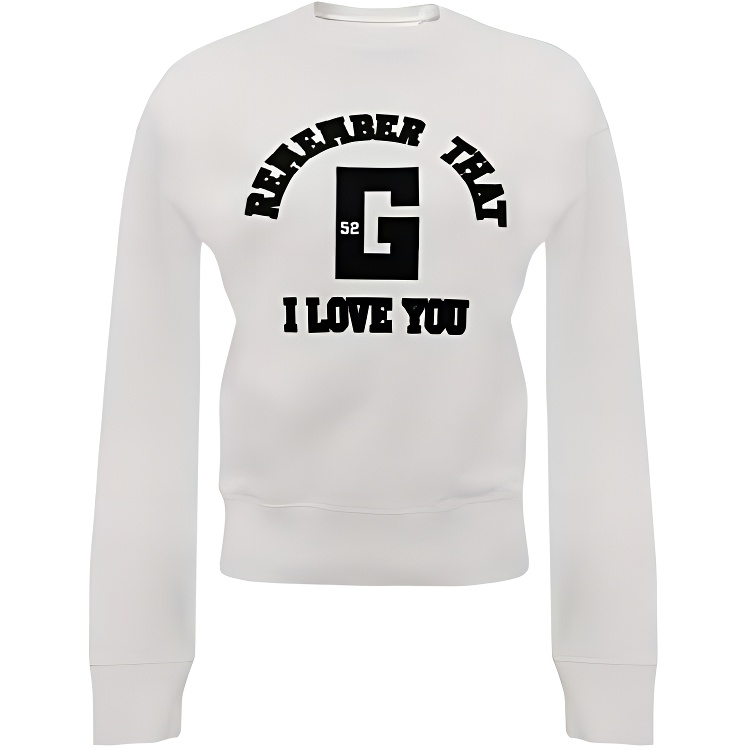 Givenchy FW22 White Crewneck Letter Print Pullover Sweatshirt BWJ0213ZA8-116