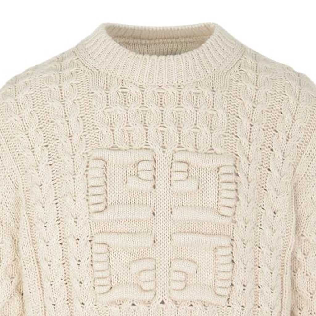 Shop GIVENCHY FW23 Beige Crewneck Pullover Sweater Lengan Panjang. BM90Q24YGJ-156