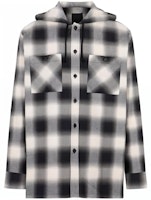 Givenchy FW23 Black Checkered Hooded Button-Up Long Sleeve Shirt BM60X-C14UT-156 Givenchy FW23 Black Checkered Hooded Button-Up Long Sleeve Shirt BM60X-C14UT-156