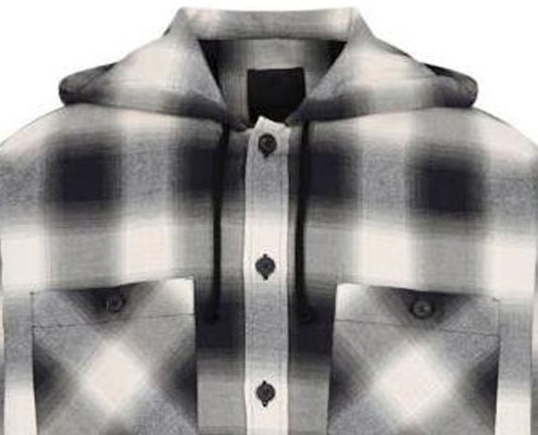 Givenchy FW23 Kemeja Hitam Kotak-Kotak Lengan Panjang dengan Hoodie dan Kancing BM60X-C14UT-156 Details for Givenchy FW23 Kemeja Hitam Kotak-Kotak Lengan Panjang dengan Hoodie dan Kancing BM60X-C14UT-156