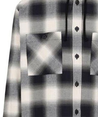 Givenchy FW23 Kemeja Hitam Kotak-Kotak Lengan Panjang dengan Hoodie dan Kancing BM60X-C14UT-156 Sizing Givenchy FW23 Kemeja Hitam Kotak-Kotak Lengan Panjang dengan Hoodie dan Kancing BM60X-C14UT-156