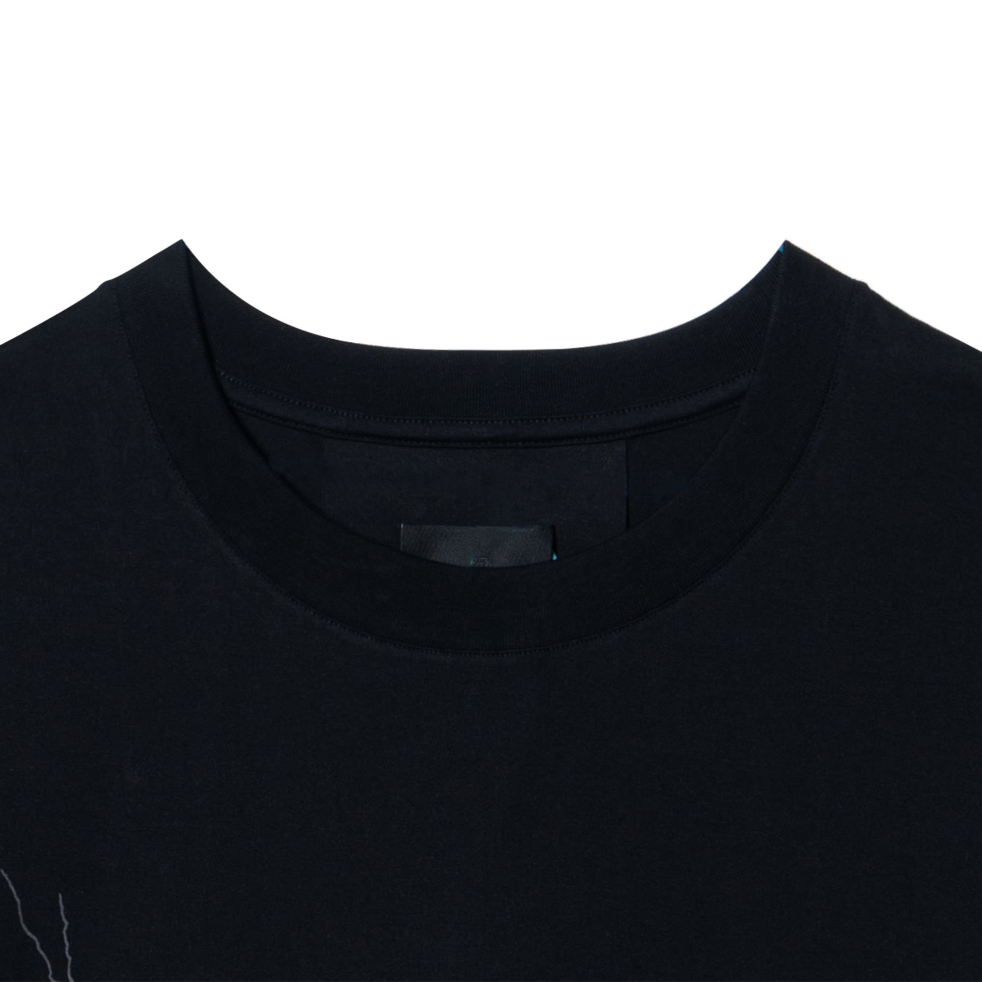 Sizing 지방시 FW23 블랙 라이트닝 로고 프린트 크루넥 티셔츠. BM71JB3YJ9-001