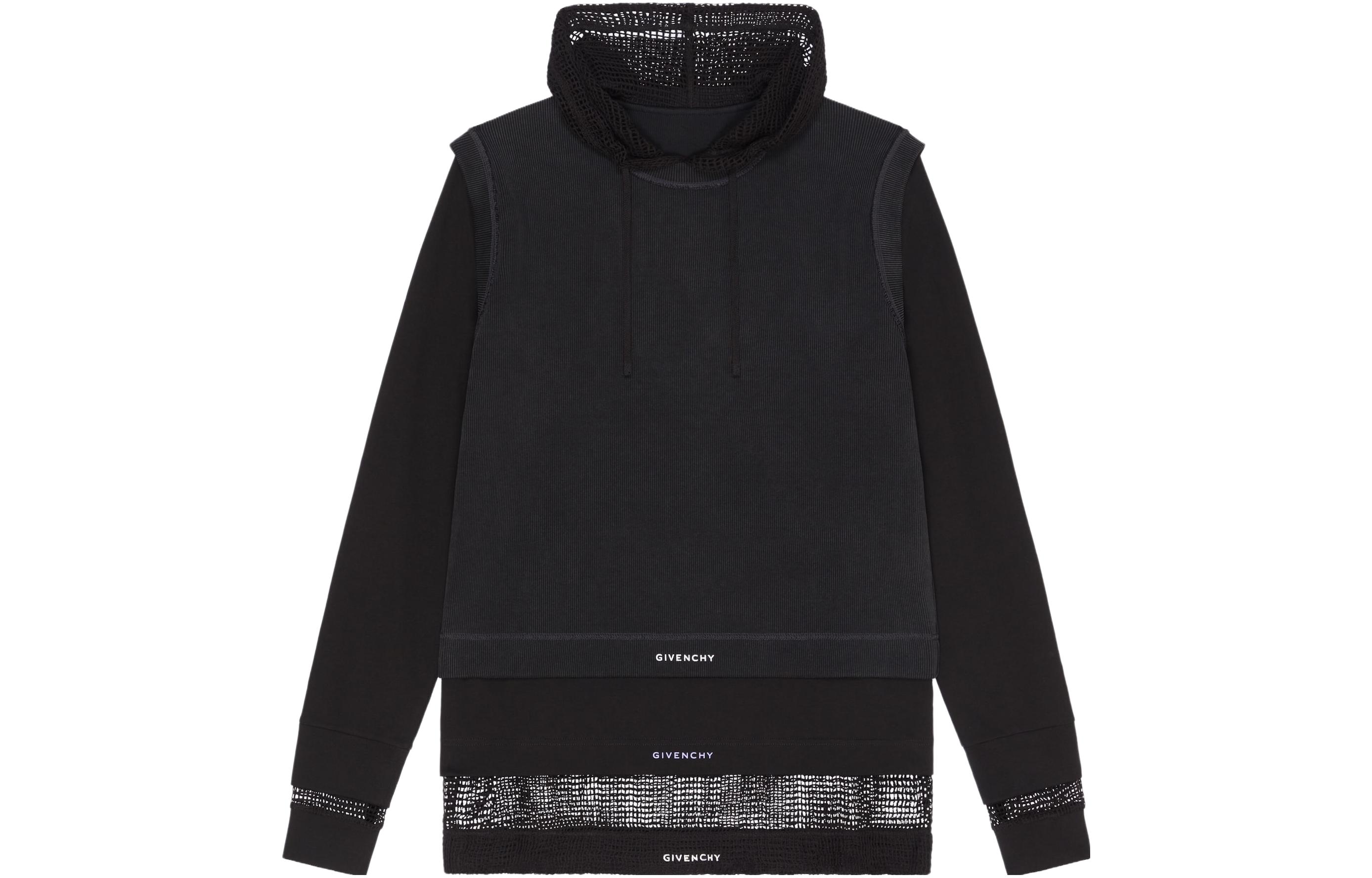 GIVENCHY FW23  Black Logo Print Layered Effect Long Sleeve Sweatshirt. BM71K53YGS-001 圖 2