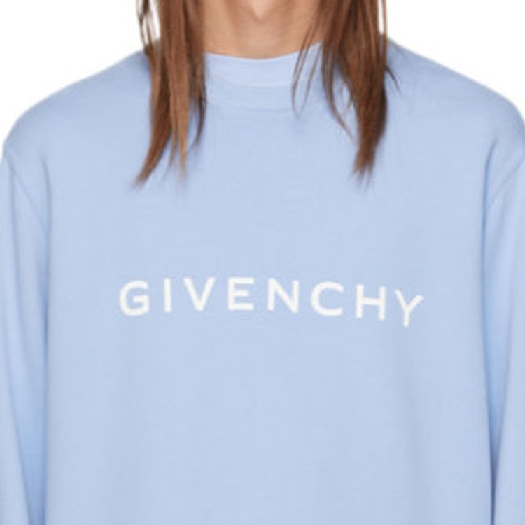 Sizing GIVENCHY FW23 藍色標誌印花字母長袖上衣。 BMJ0HA3YAC-452