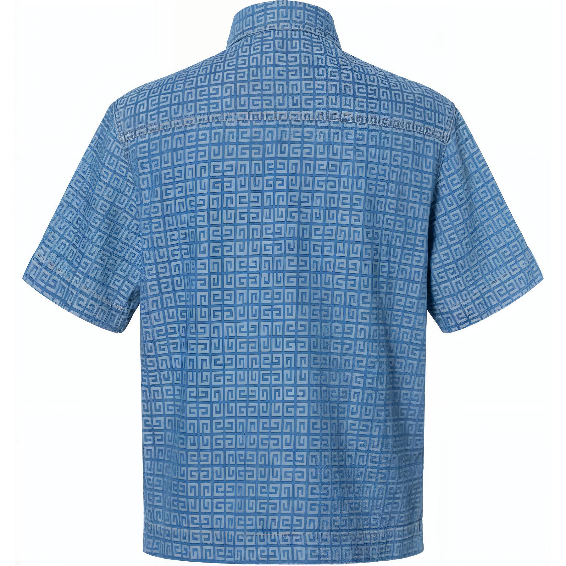 Lookbook Givenchy FW23 Kaos Polo Lengan Pendek Logo Fitted Biru. BM60WZ50P9-452