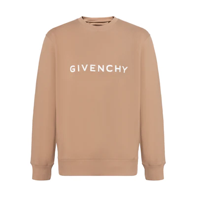 GIVENCHY FW23 Letter Printed Crewneck Sweatshirt Beige. BMJ0HA3YAC-280