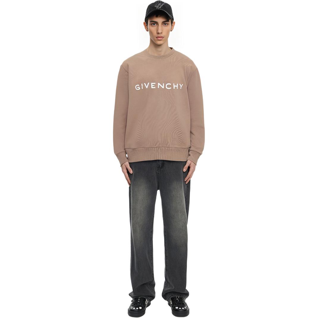 Purchase 紀梵希 FW23 字母印花米色圓領長袖上衣. BMJ0HA3YAC-280