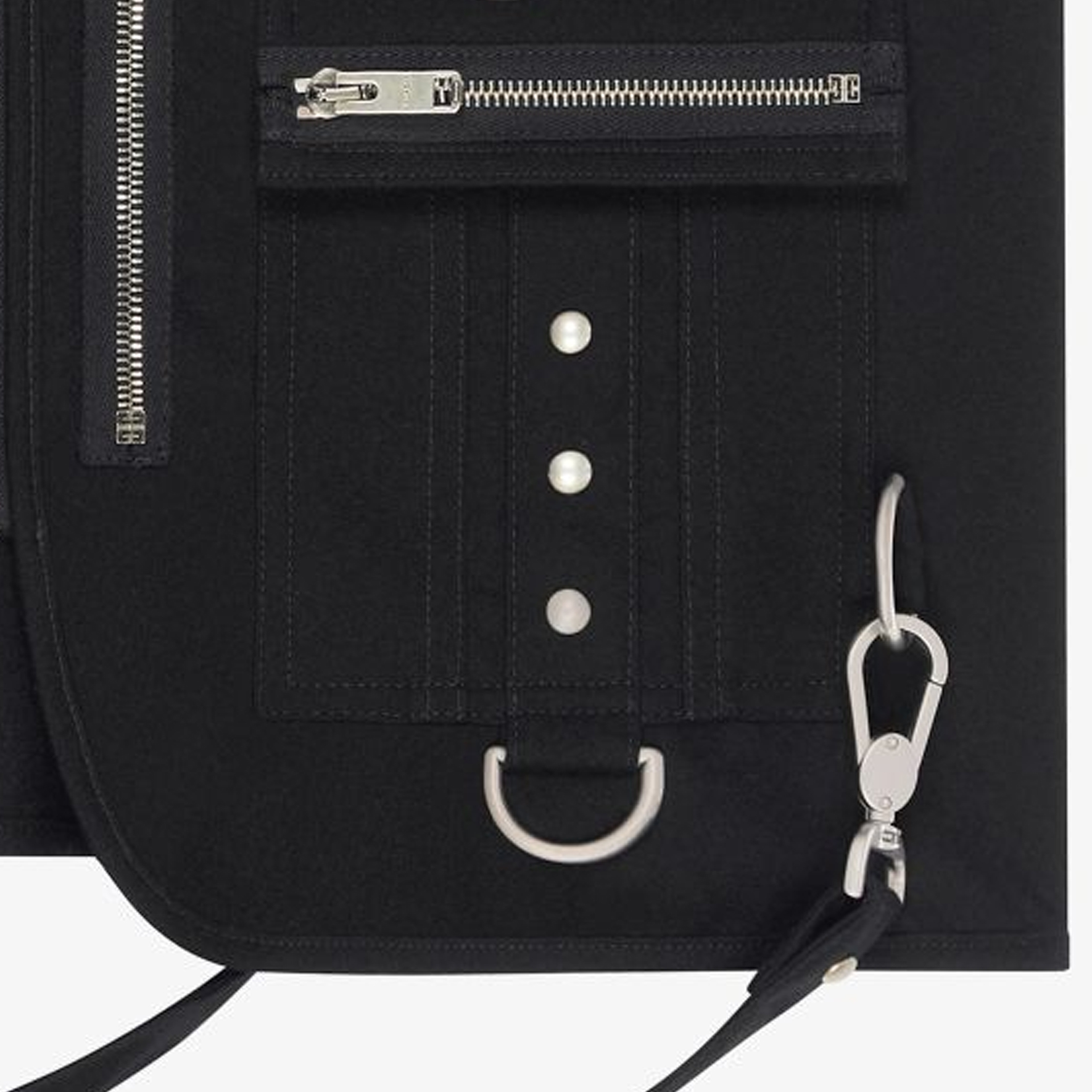 Sizing GIVENCHY FW23  Multi-Pocket V-Neck Zipper Vest Black BM013T14XM-001