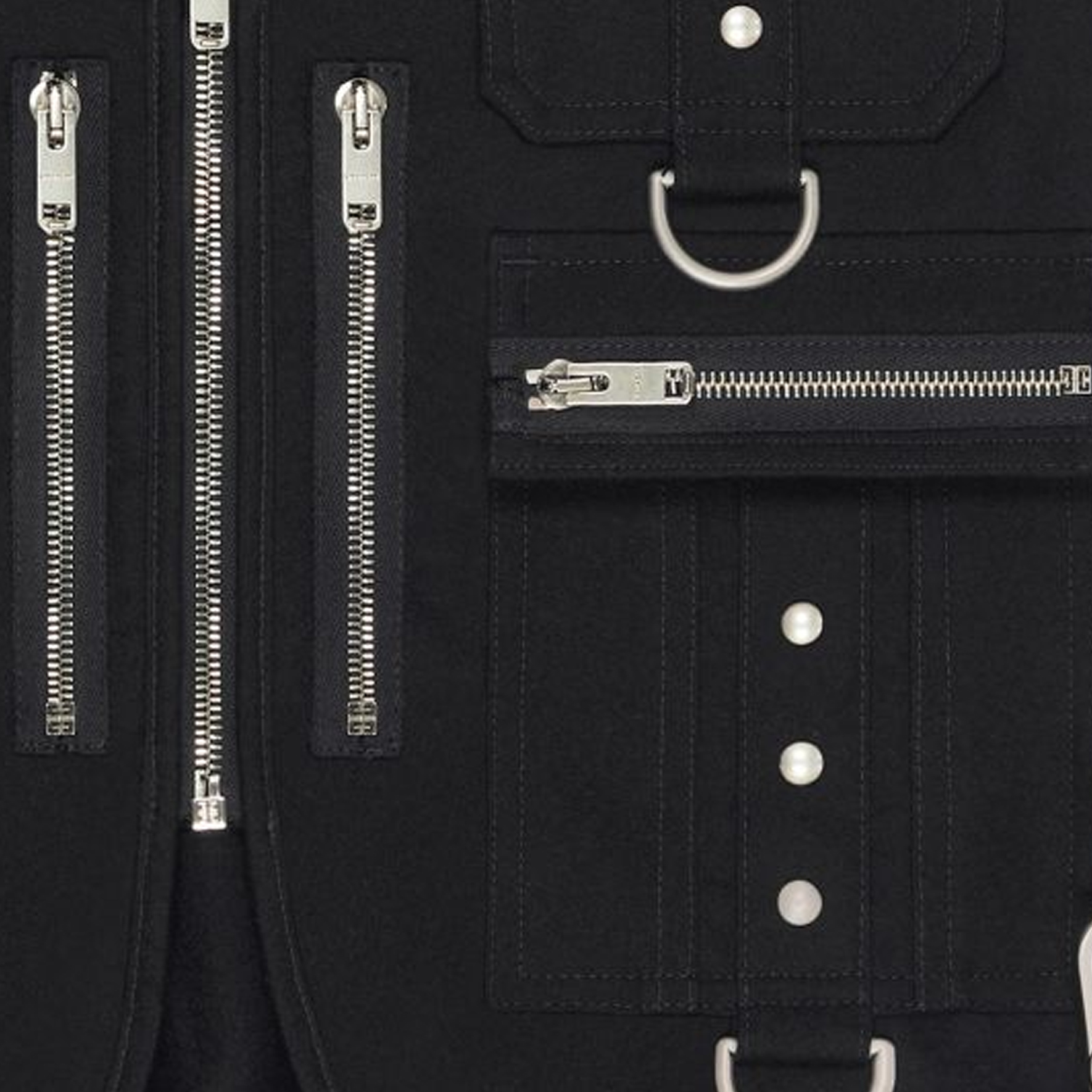 Cheap GIVENCHY FW23  Multi-Pocket V-Neck Zipper Vest Black BM013T14XM-001