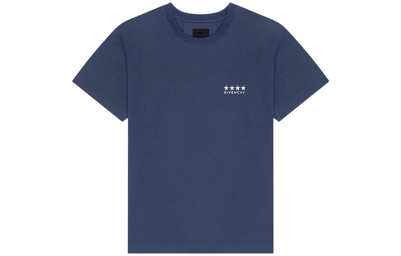 Order Givenchy FW23 海軍藍 logo 印花圓領T恤 BM71JA3YJ5-402