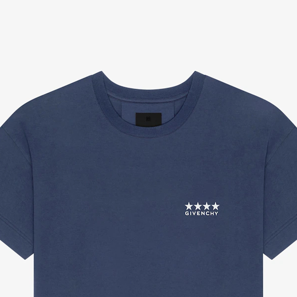 Details for Givenchy FW23 海軍藍 logo 印花圓領T恤 BM71JA3YJ5-402