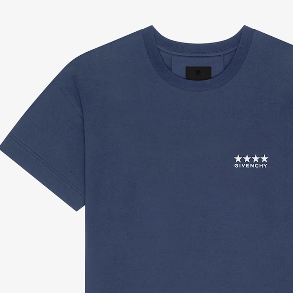 Sizing Givenchy FW23 海軍藍 logo 印花圓領T恤 BM71JA3YJ5-402