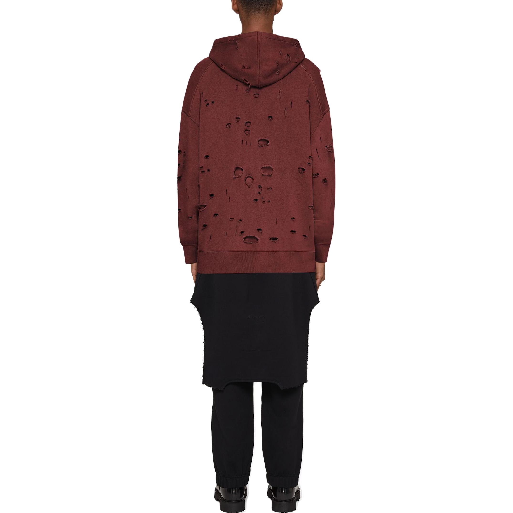 Shop 纪梵希FW23红色破坏风标志印花连帽衫. BMJ0KF3YGT-601