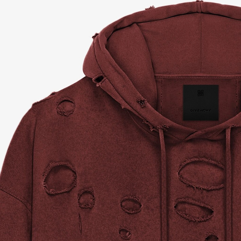 Sizing 纪梵希FW23红色破坏风标志印花连帽衫. BMJ0KF3YGT-601