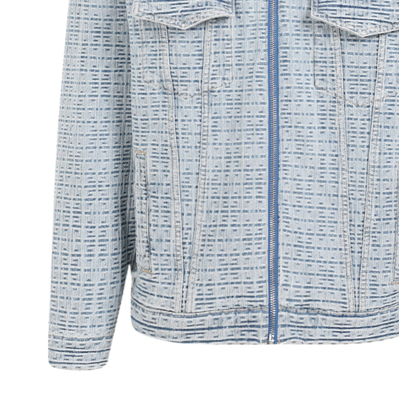 Purchase 지방시 FW23 올오버 프린트 스퀘어넥 재킷 남성 블루 BM012N50P9-452