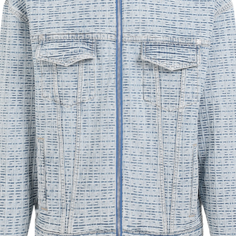 Sizing 지방시 FW23 올오버 프린트 스퀘어넥 재킷 남성 블루 BM012N50P9-452