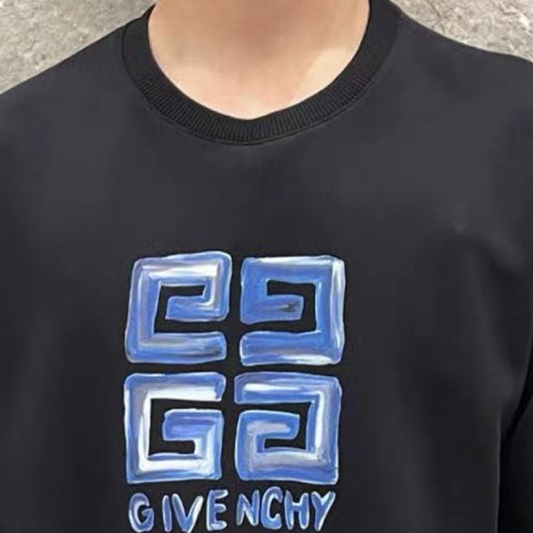 Lookbook Givenchy FW23 黑色圓領衛衣印有標誌設計 BMJ0HA3YCT-001