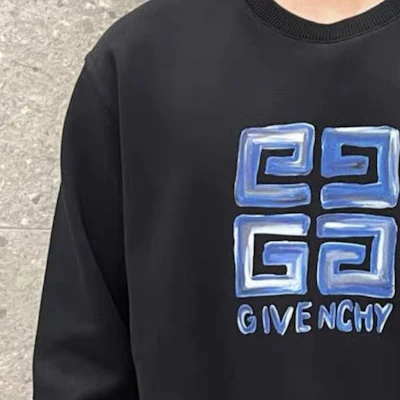 Givenchy FW23 黑色圓領衛衣印有標誌設計 BMJ0HA3YCT-001 Shop Givenchy FW23 黑色圓領衛衣印有標誌設計 BMJ0HA3YCT-001
