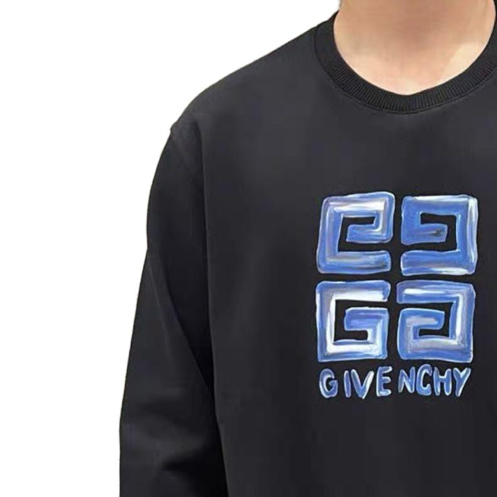 Details for Givenchy FW23 黑色圓領衛衣印有標誌設計 BMJ0HA3YCT-001