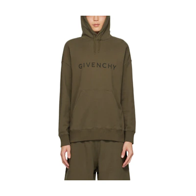 Givenchy FW23 Green Hoodie with Logo Letter Print BMJOHC3YAC-305