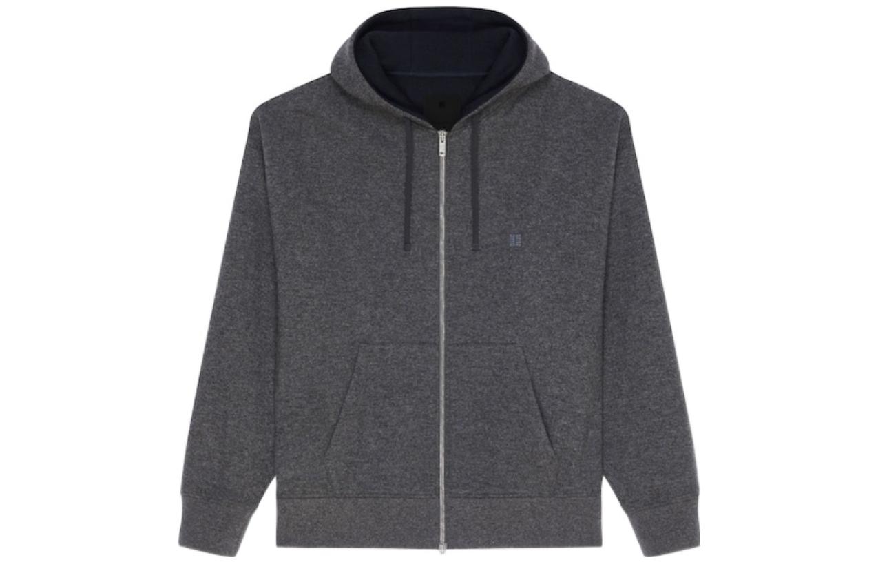 Givenchy FW23 Grey Zip-Up Hoodie Long Sleeve Casual Sweatshirt BMJ0LB3YJ0-030