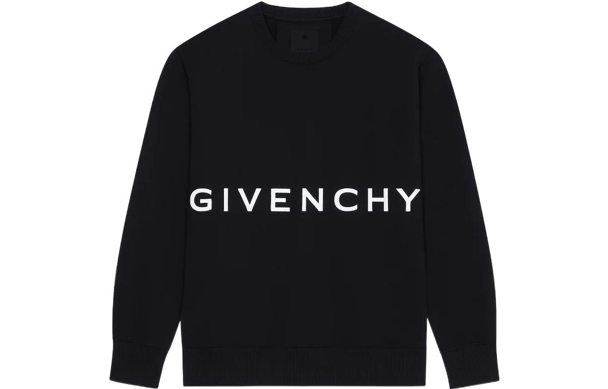 Givenchy FW23 Letter Logo Print Crewneck Sweatshirt Black BMJ0HA3Y8M-001