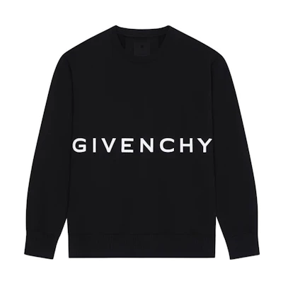 Givenchy FW23 Letter Logo Print Crewneck Sweatshirt Black BMJ0HA3Y8M-001
