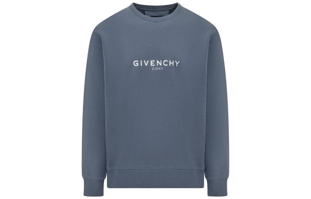 Givenchy FW23 Letter Print Crewneck Sweatshirt Men’s Blue Gray BMJ0HA3YGV-427
