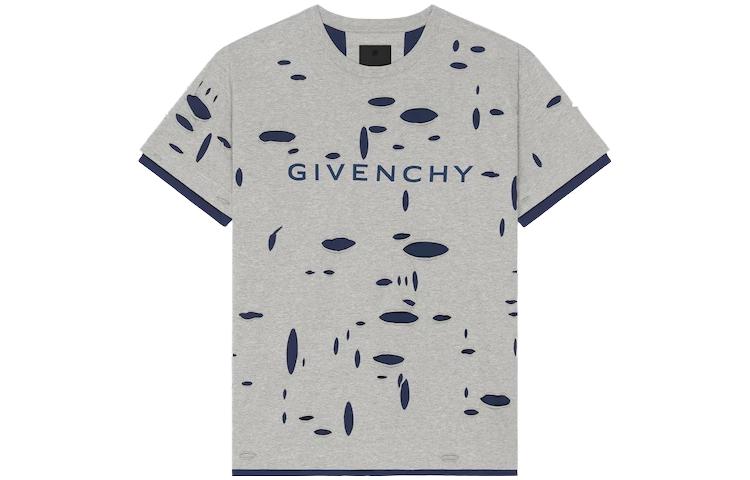 Givenchy FW23 Letter Print Oversized Straight-Cut T-Shirt Grey BM716N3YK1-063