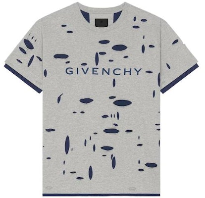 Givenchy FW23 Letter Print Oversized Straight-Cut T-Shirt Grey BM716N3YK1-063 Order Givenchy FW23 Letter Print Oversized Straight-Cut T-Shirt Grey BM716N3YK1-063